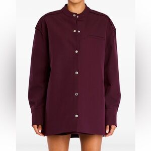 SER.O.YA Ali Heavy Crepe Shacket in Merlot